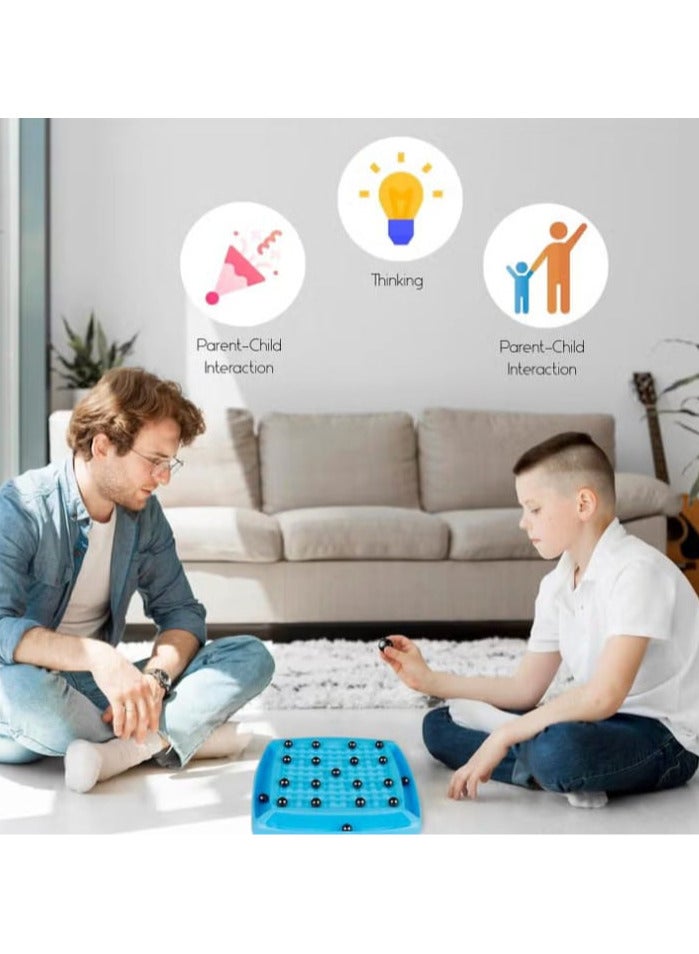 مجموعة العاب شطرنج مغناطيسية مع احجار، لوح صخور كلوستر للبالغين والاطفال 6 8 12 ليلة عائلية اوتار، استراتيجية محمولة لسطح الطاولة (تصميم 3) - Image 3